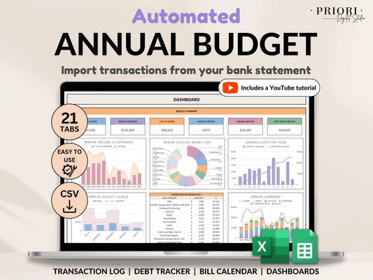 Automated Annual Budget Spreadsheet