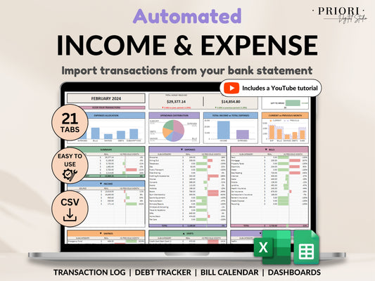 Income & Expense Tracker Spreadsheet