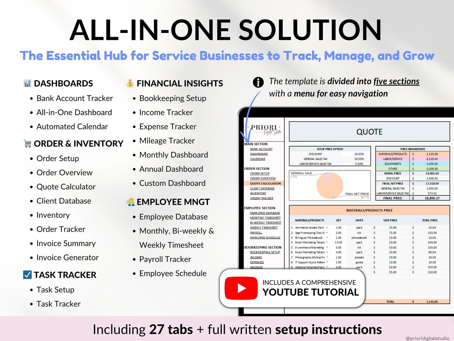 All-in-One Service Business Tracker