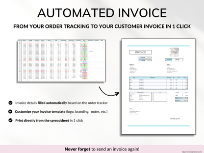 Finished Products Small Business Tracker